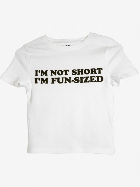 Baby Tee I'M Not Short I'M Fun Sized crop top Y2K femme Rose I Heart Creation