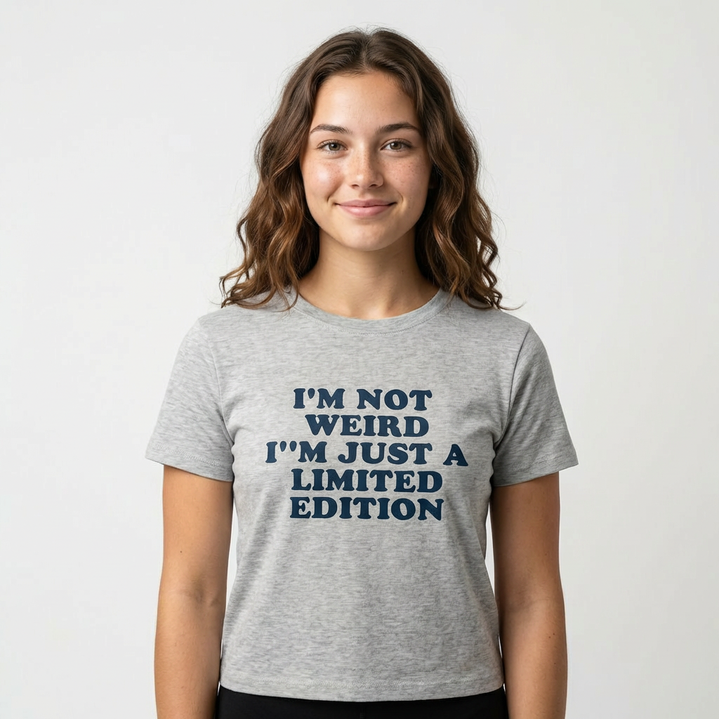 Baby Tee I’M NOT WEIRD I’M JUST LIMITED EDITION — Crop Top Y2K | I Heart Creation™