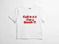 Baby Tee Call 9-1-1 I'M A Bomb _crop top Y2K femme Blanc I Heart Creation