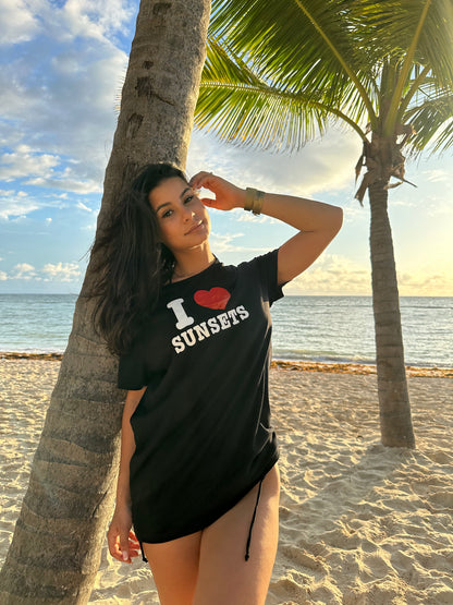 T-Shirt personnalisale avec le texte de votre choix, Sunsets, YourSelf, I Heart ME, à offrir ou se faire plaisir – Collection I Heart Creation