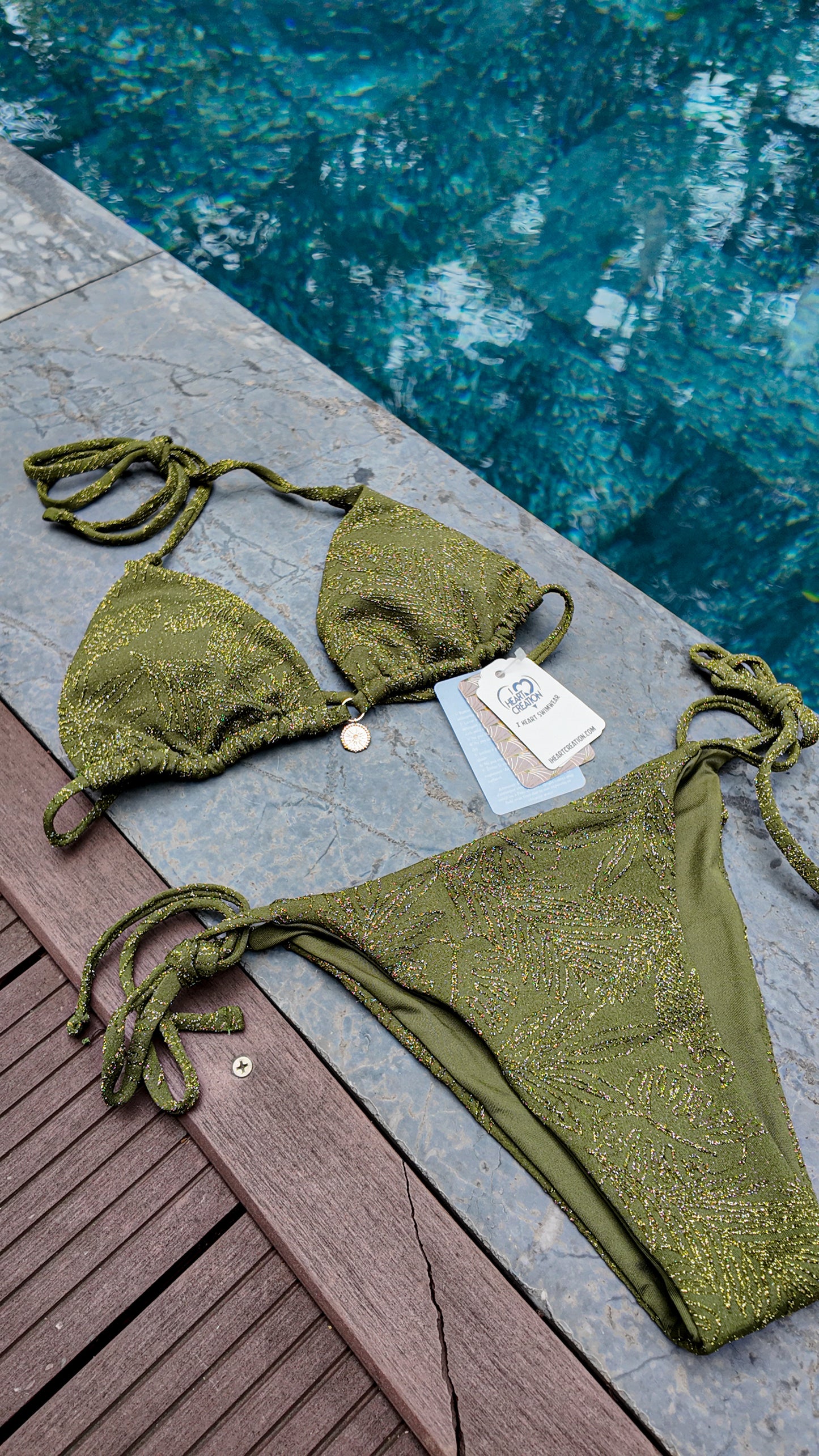 Swimsuit bikini UBUD kiwi scintillant