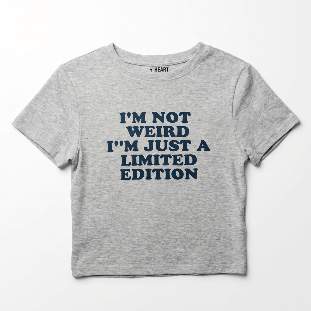 Baby Tee I’M NOT WEIRD I’M JUST LIMITED EDITION — Crop Top Y2K | I Heart Creation™