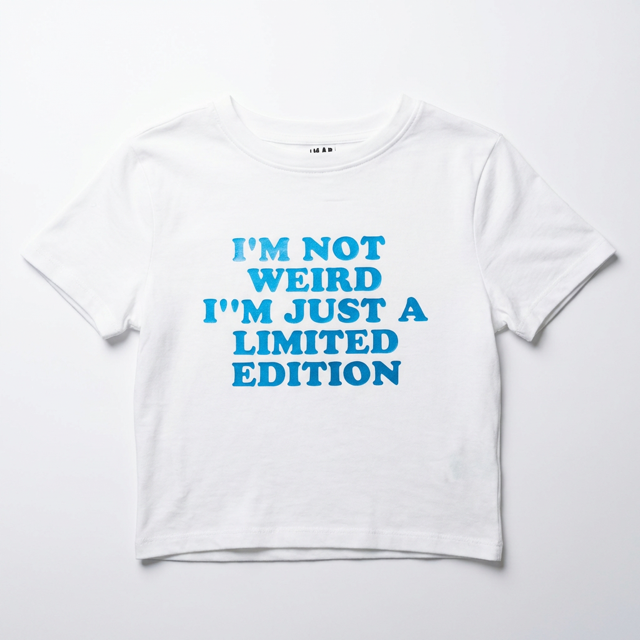 Baby Tee I’M NOT WEIRD I’M JUST LIMITED EDITION — Crop Top Y2K | I Heart Creation™