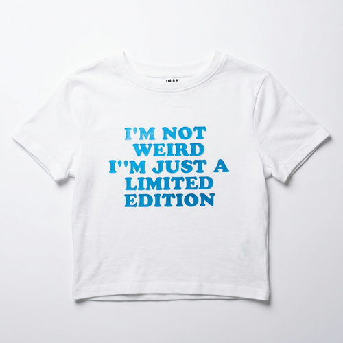 Baby Tee I’M NOT WEIRD I’M JUST LIMITED EDITION — Crop Top Y2K | I Heart Creation™